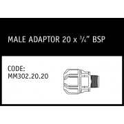 Marley Philmac Male Adaptor 20 x ¾ BSP - MM302.20.20